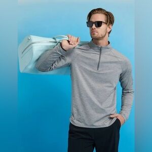 G/FORE Men's Heather Grey Luxe Staple Midlayer